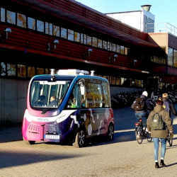 utonomous buses in Linkping, Sweden, must make frequent stops when pedestrians and cyclists get too close.