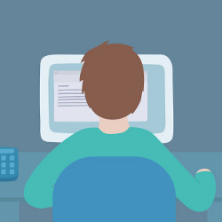 programmer at a computer, illustration