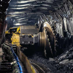 A shearing robot working in a Chinese mine