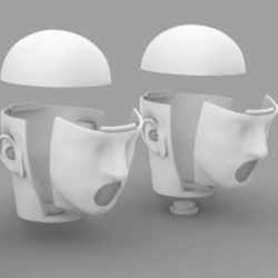 Three-dimensionally printed acoustic head simulators.