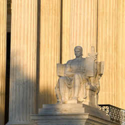 A statue outside the Supreme Court building.