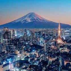 Mt. Fuji looms over Tokyo.