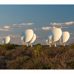 Part of the MeerKAT radio telescope array of 64 radio telescopes in South Africa.