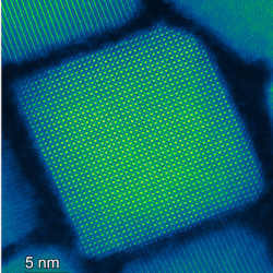 A perovskite nanocrystal.