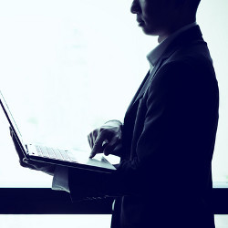 businessman working with a laptop computer