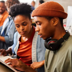 college students working at computers