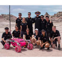 Members of the Monash University rover team pose alongside Waratah, named after an endemic Australian flower.