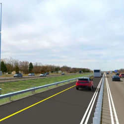 A rendering of the connected and automated lane on which Cavnue has started construction. 