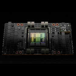 A Nvidia graphics processing unit, or GPU, which can handle the complex calculations made by large artificial intelligence models.