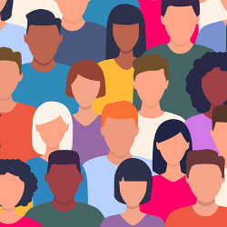 diverse group of faces, illustration