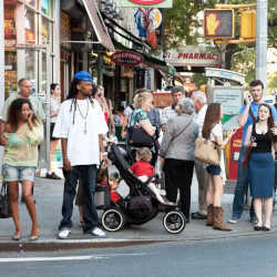 People may approach intersection with different levels of apprehension, depending on their age and skin color.