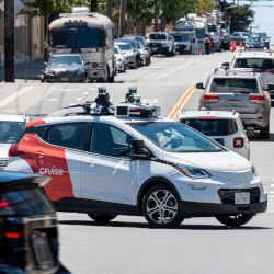 A Cruise autonomous taxi operating in San Francisco.