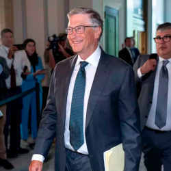 Microsoft founder Bill Gates arrives on Capitol Hill.