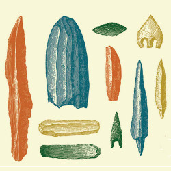 primitive stone weapons, illustration