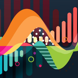 stylized wave and graph, illustration