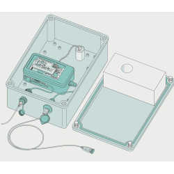 Housed in a waterproof enclosure, this Raspberry Pibased seismometer is safe from the elements.