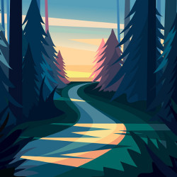 forest path, illustration