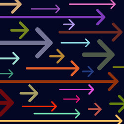 colorful arrows pointing right, illustration