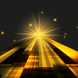 bright light on road to the horizon, illustration