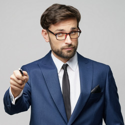 young man in business attire