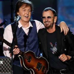 Paul McCartney (on the left) and Ringo Starr, members of The Beatles.