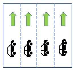 A diagram of cars and arrowsDescription automatically generated