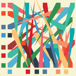 slashes of color on a grid, illustration