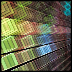beams of transparent colored squares, illustration