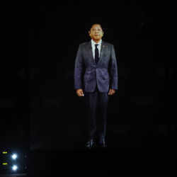 A hologram of Philippine President Ferdinand Marcos Jr. 