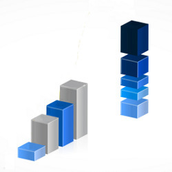 3D block graph with a gap, illustration