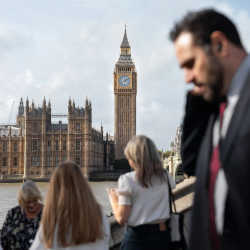 Tourists in London.