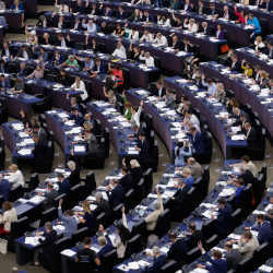 Lawmakers discussed the A.I. Act in June at the European Parliament.