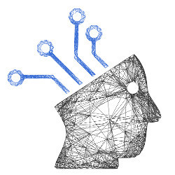 cyborg brain circuit, illustration