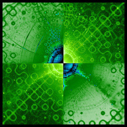 tech image in four quadrants, illustration
