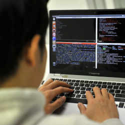 A young computer expert studying at an Internet security training center of the state-run Korea Information Technology Research Institute in Seoul.