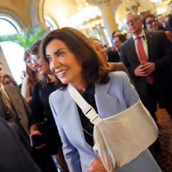Gov. Kathy Hochul after giving her State of the State speech.
