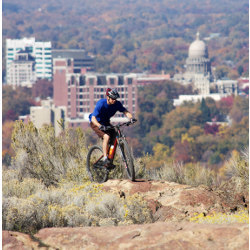 mountain biker on a trail in Boise, Idaho