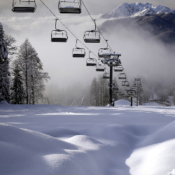 chair-lift on a snow-covered mountain