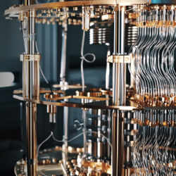 Quantum computing equipment in the Alice & Bob laboratory.