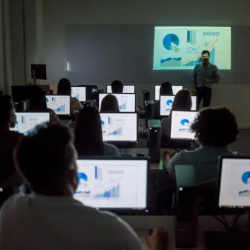 Students in a data science class.