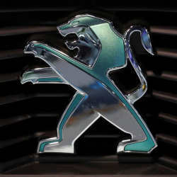 Logo of French car manufacturer Peugeot.
