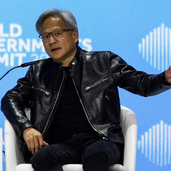 Nvidia CEO Jensen Huang at the World Governments Summit in Dubai